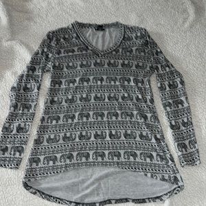 Rue 21 long sleeve elephant print shirt. Size: Large